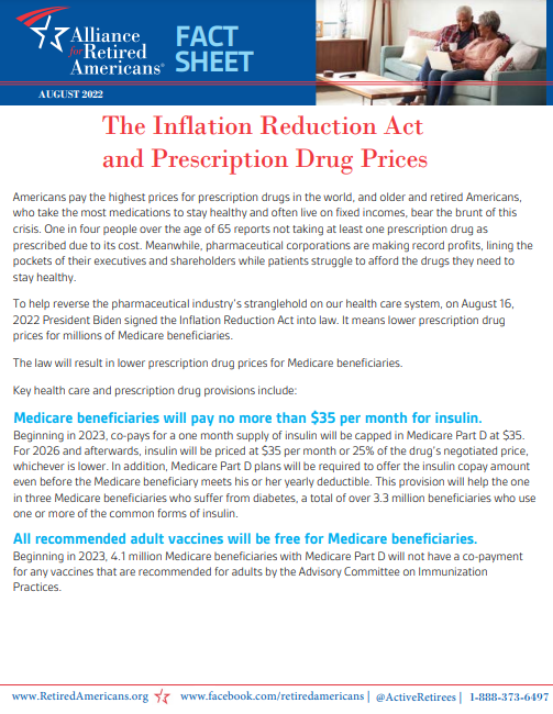 Fact Sheet: The Inflation Reduction Act and Prescription Drug Prices