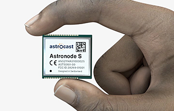 Astronode S chip in hand