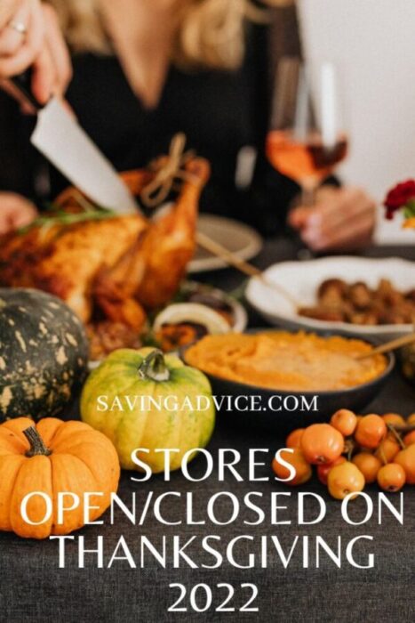Retail Stores Open/Closed on Thanksgiving 2022