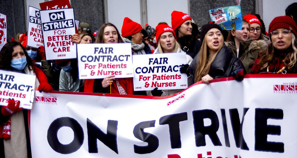 Nurses go on strike at 2 big New York City hospitals